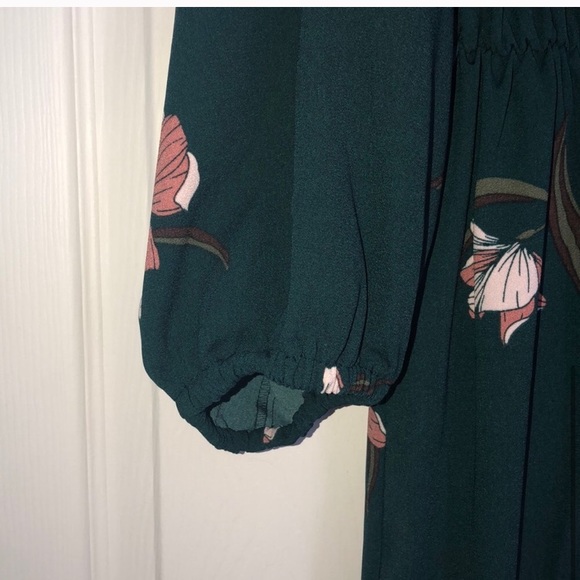 💕Ava & Vic Dark Green Floral Print Midi Dress - Picture 6 of 8